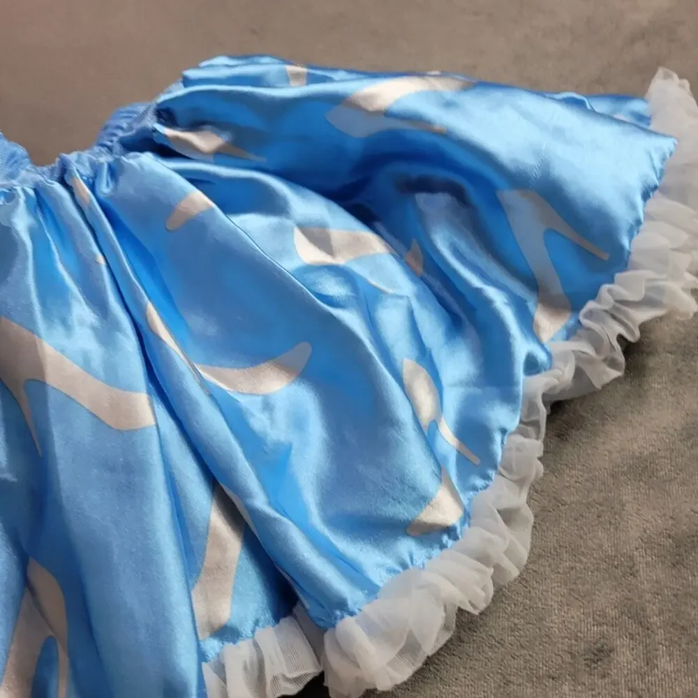Disney Couture Cinderella Tutu Skirt Girls Size 6 Blue Full Circle Heel All Over